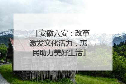 安徽六安：改革激发文化活力，惠民助力美好生活