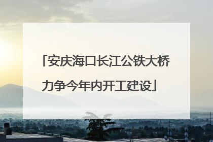 安庆海口长江公铁大桥力争今年内开工建设