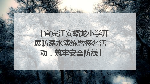 宜宾江安蟠龙小学开展防溺水演练暨签名活动，筑牢安全防线