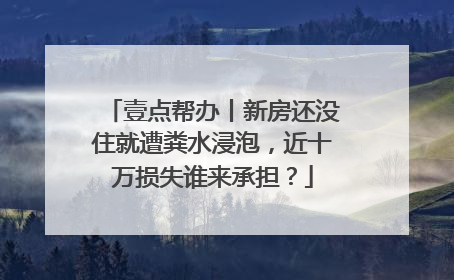 壹点帮办丨新房还没住就遭粪水浸泡，近十万损失谁来承担？