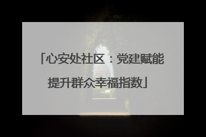 心安处社区：党建赋能 提升群众幸福指数