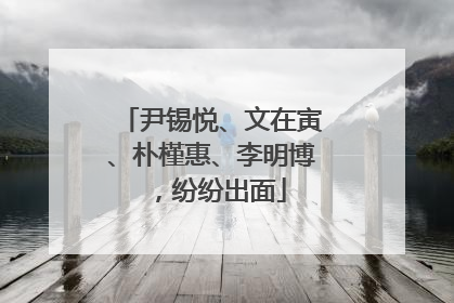 尹锡悦、文在寅、朴槿惠、李明博，纷纷出面