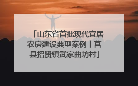 山东省首批现代宜居农房建设典型案例丨莒县招贤镇武家曲坊村