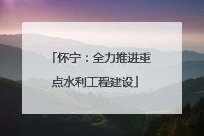 怀宁：全力推进重点水利工程建设