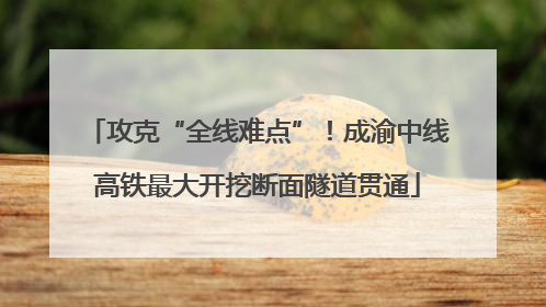 攻克“全线难点”！成渝中线高铁最大开挖断面隧道贯通