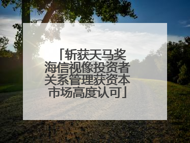 斩获天马奖 海信视像投资者关系管理获资本市场高度认可