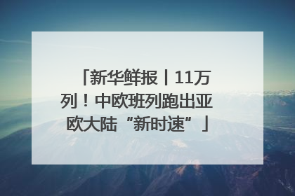 新华鲜报丨11万列！中欧班列跑出亚欧大陆“新时速”