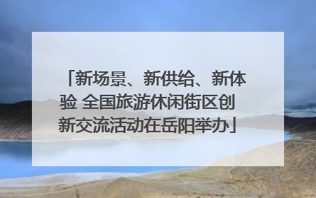 新场景、新供给、新体验 全国旅游休闲街区创新交流活动在岳阳举办