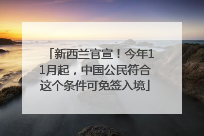 新西兰官宣！今年11月起，中国公民符合这个条件可免签入境