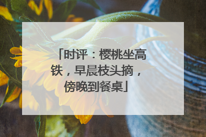 时评：樱桃坐高铁，早晨枝头摘，傍晚到餐桌