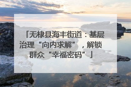 无棣县海丰街道：基层治理“向内求解”，解锁群众“幸福密码”