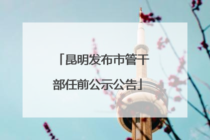昆明发布市管干部任前公示公告