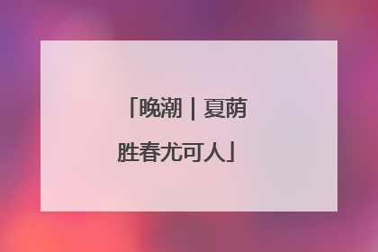 晚潮｜夏荫胜春尤可人