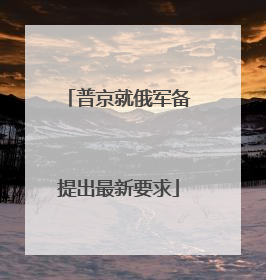 普京就俄军备提出最新要求