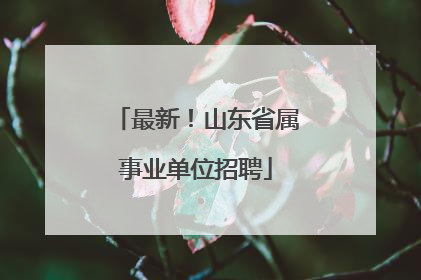 最新！山东省属事业单位招聘