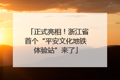 正式亮相！浙江省首个“平安文化地铁体验站”来了