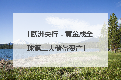 欧洲央行：黄金成全球第二大储备资产