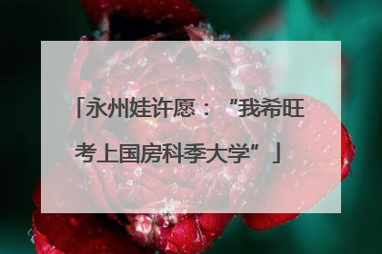 永州娃许愿：“我希旺考上国房科季大学”