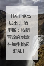 民主党高层出手 哈里斯：特朗普政府刻意在加州挑起混乱