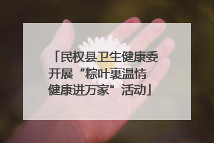 民权县卫生健康委开展“粽叶裹温情 健康进万家”活动