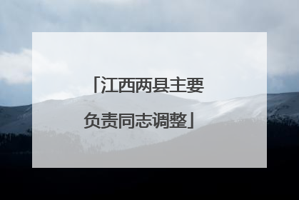 江西两县主要负责同志调整
