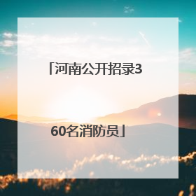 河南公开招录360名消防员
