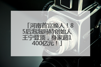 河南首富换人！85后泡泡玛特创始人王宁登顶，身家超1400亿元！