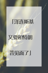 泽连斯基又要和特朗普见面了