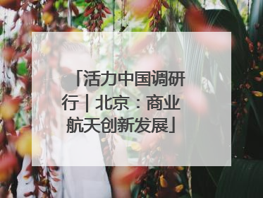 活力中国调研行｜北京：商业航天创新发展