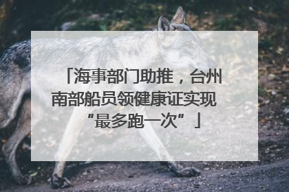 海事部门助推，台州南部船员领健康证实现“最多跑一次”