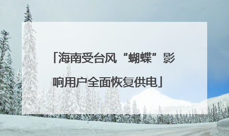 海南受台风“蝴蝶”影响用户全面恢复供电