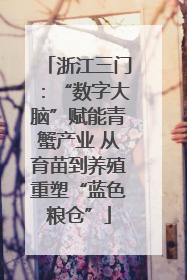 浙江三门：“数字大脑”赋能青蟹产业 从育苗到养殖重塑“蓝色粮仓”