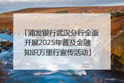 浦发银行武汉分行全面开展2025年普及金融知识万里行宣传活动