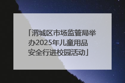渭城区市场监管局举办2025年儿童用品安全行进校园活动