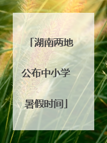 湖南两地公布中小学暑假时间