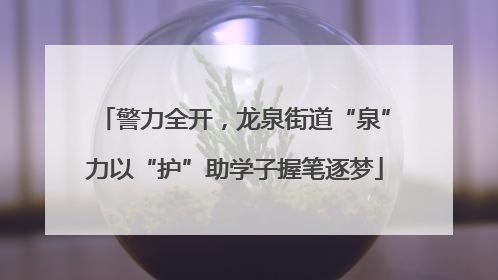 警力全开，龙泉街道“泉”力以“护”助学子握笔逐梦