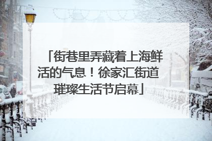 街巷里弄藏着上海鲜活的气息！徐家汇街道璀璨生活节启幕