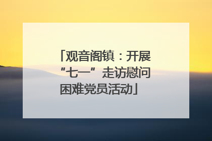 观音阁镇：开展“七一”走访慰问困难党员活动
