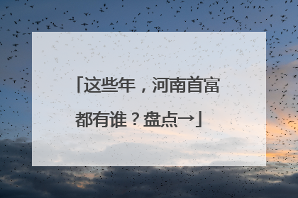 这些年，河南首富都有谁？盘点→