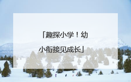 趣探小学！幼小衔接见成长