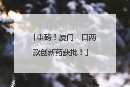 重磅！厦门一日两款创新药获批！