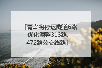 青岛将停运隧道6路 优化调整313路、472路公交线路