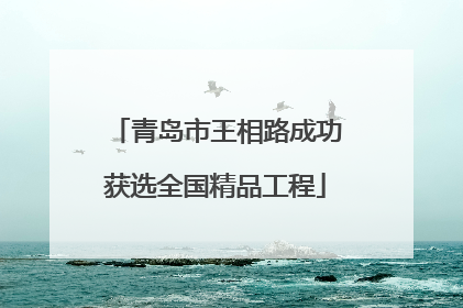 青岛市王相路成功获选全国精品工程