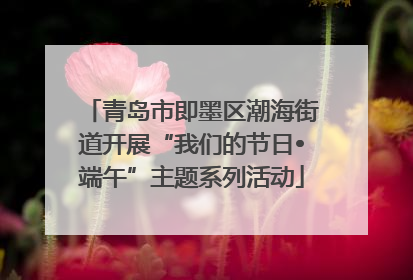 青岛市即墨区潮海街道开展“我们的节日•端午”主题系列活动