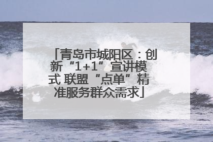 青岛市城阳区：创新“1+1”宣讲模式 联盟“点单”精准服务群众需求