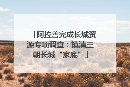 阿拉善完成长城资源专项调查：摸清三朝长城“家底”