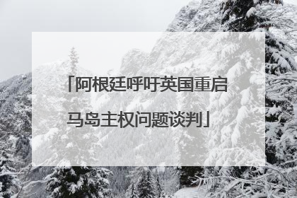 阿根廷呼吁英国重启马岛主权问题谈判