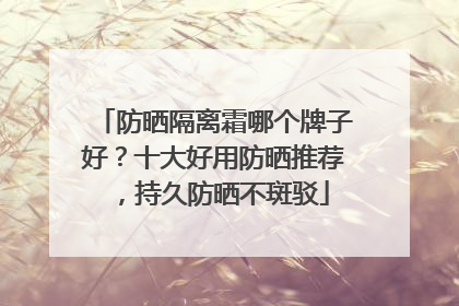 防晒隔离霜哪个牌子好？十大好用防晒推荐，持久防晒不斑驳