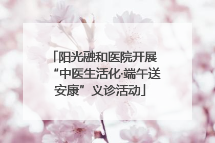 阳光融和医院开展 “中医生活化·端午送安康”义诊活动