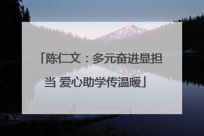 陈仁文：多元奋进显担当 爱心助学传温暖